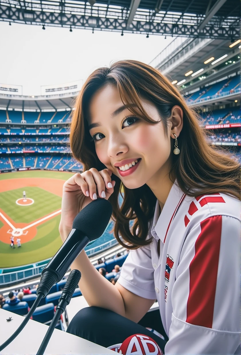 A packed crowd and the field during a professional baseball game