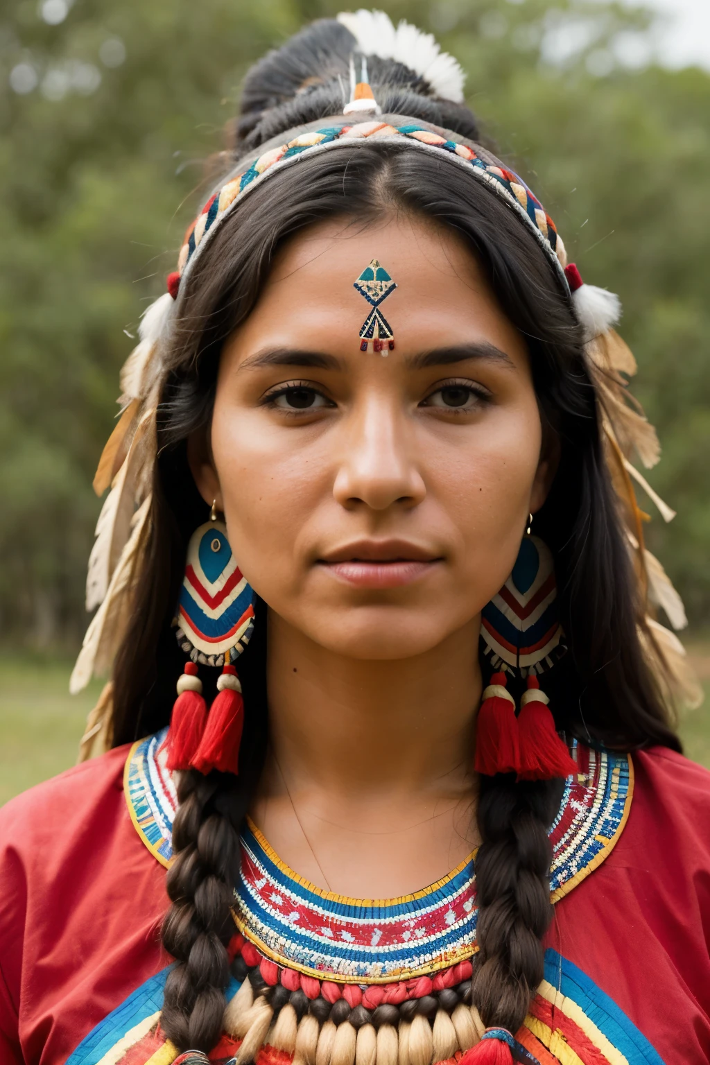 (((realist))), (((Best Quality))), (((Masterpiece))), mujer indigena, 30 years old dressed in typical indigen clothes, super hot, half plane