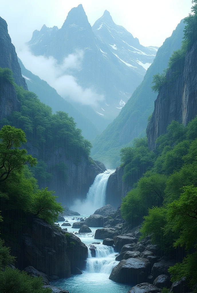 Mountain beautifull rain 4k