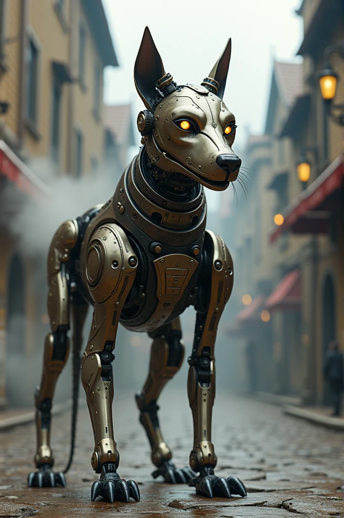 Metalic Dog, Quadrupedal, animal, medieval, steamwork.