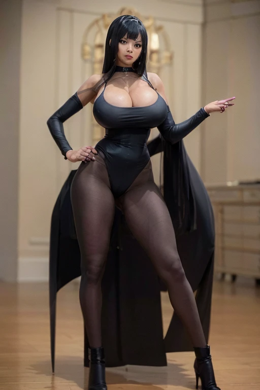 1womanl, skin black, breasts big, huge boobies, Waist slender, wide hips, big-ass,