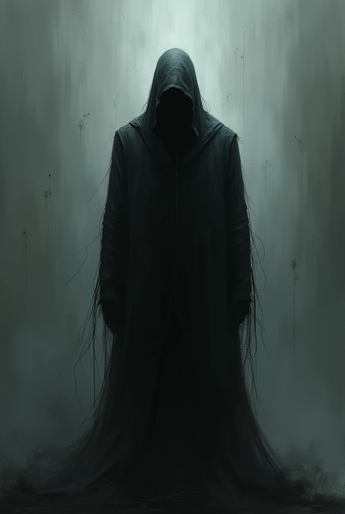 A picture which shows a dark figure man having a constant battle in there head and which also expresses depression and loneliness