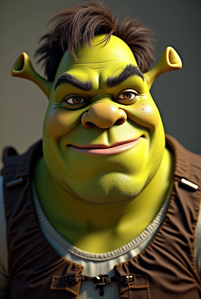 Make Shrek human and brown