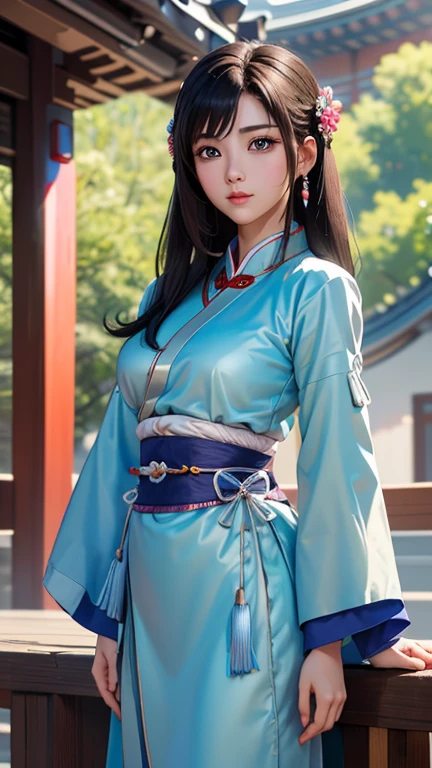 (Highest quality、 8k 、masterpiece、High resolution)、(Chinese Drama、Changgexing、Li Changge、Dililaba)、Tang Dynasty、Changan、1 Female、Beautiful young person、blue eyes、古いChanganの街並み、Anime Beauty、Anime Art、Official Art、Detailed CG、