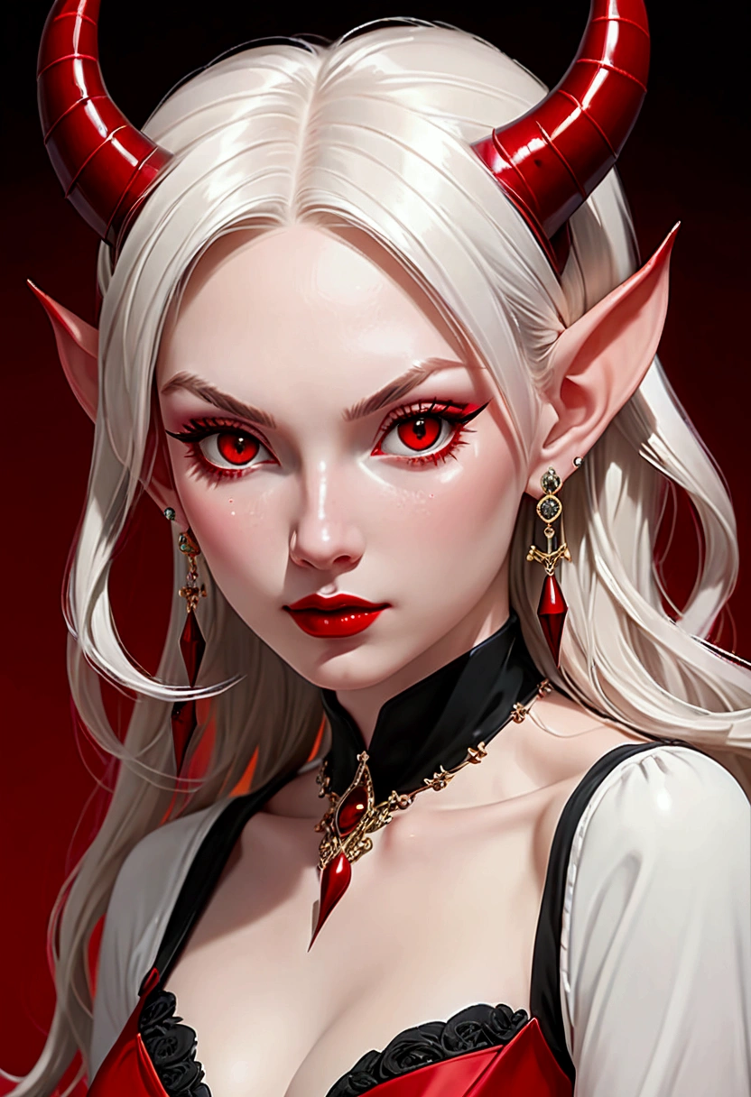 Curvaceous,1,detailed face, 4k, Y2K clothing, purple twin tails, massive tits, , idol, masterpiece for eyes, long lashes, juicy lips, highlights in eyes, elf ears, tattoos, ((red eyes))