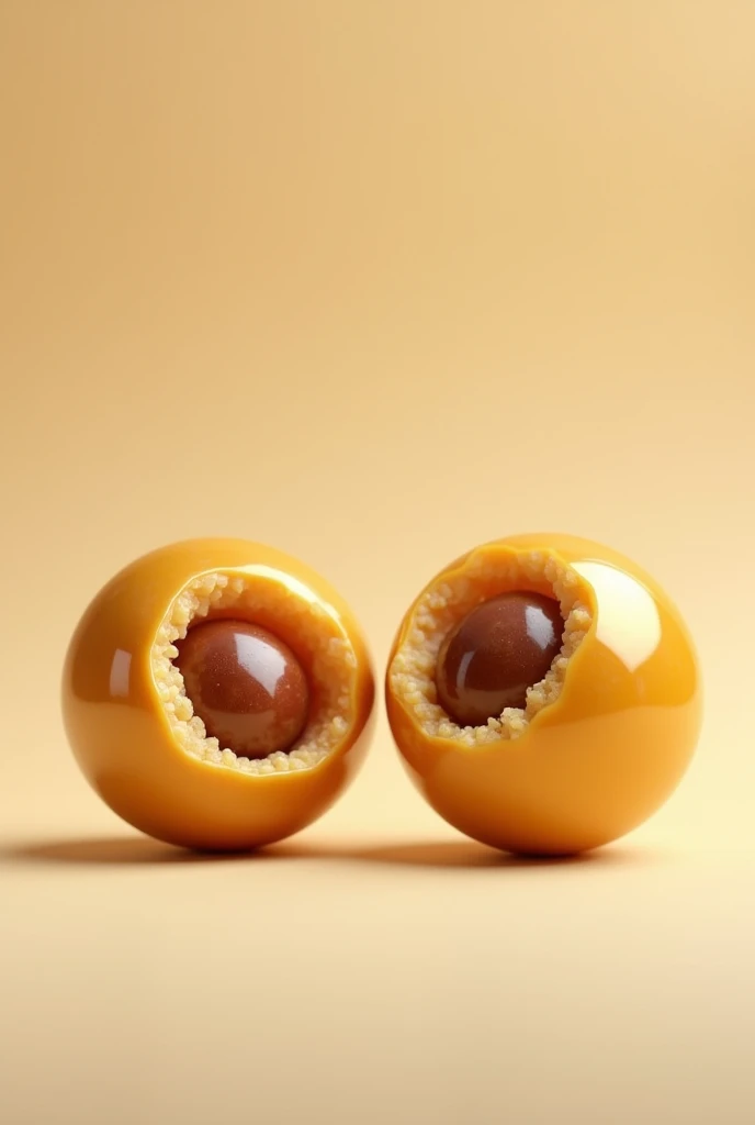 Two lucky balls with hazelnut cream