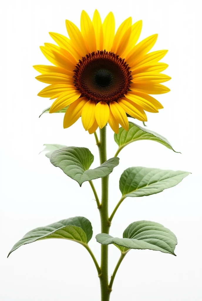 Sun flower white background