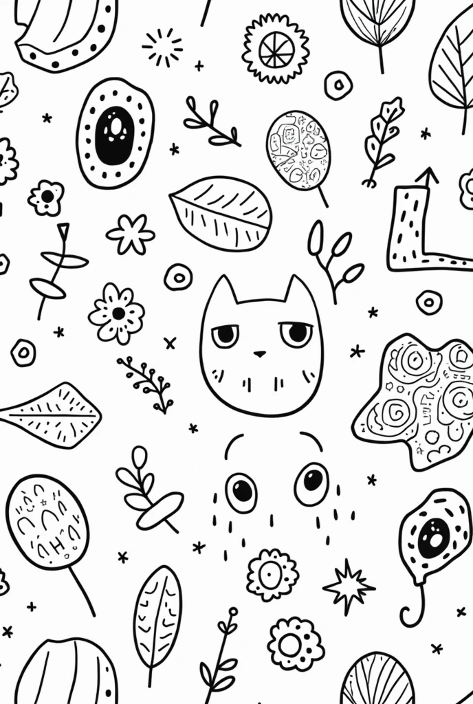 Coloring book pattern without color