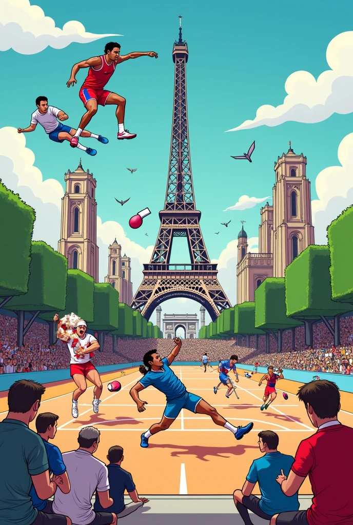 Meme illustrations based on the Paris Olympics