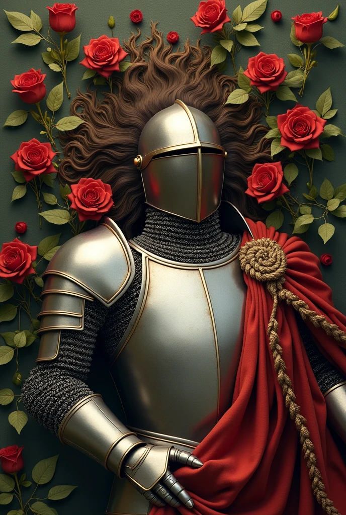 knight lying on flowers