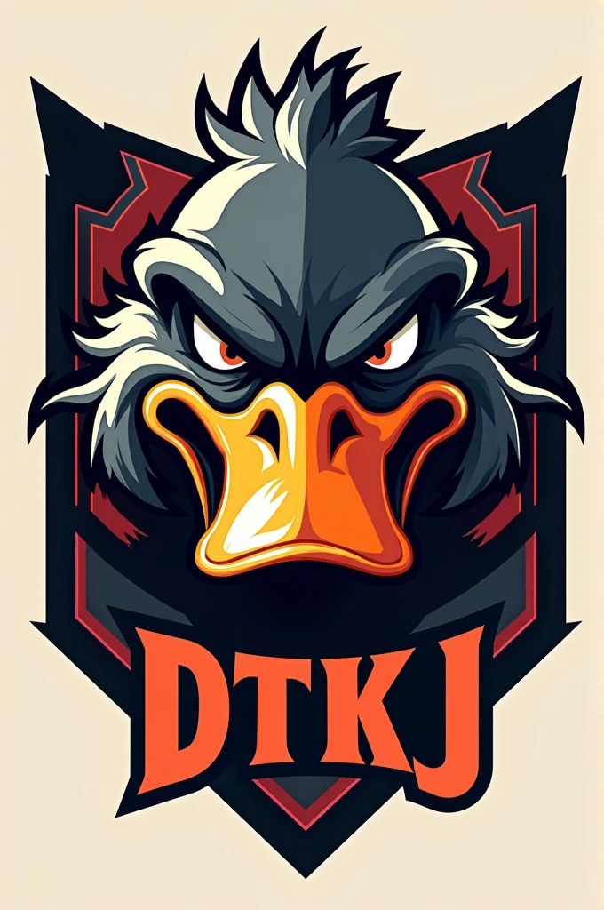 make a football logo of angry duck named D TKJ