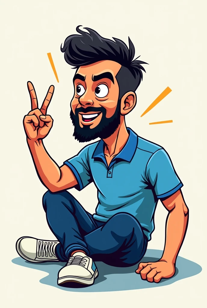 Virat Kohli baitha hua hai. Bol Raha hai (carton)