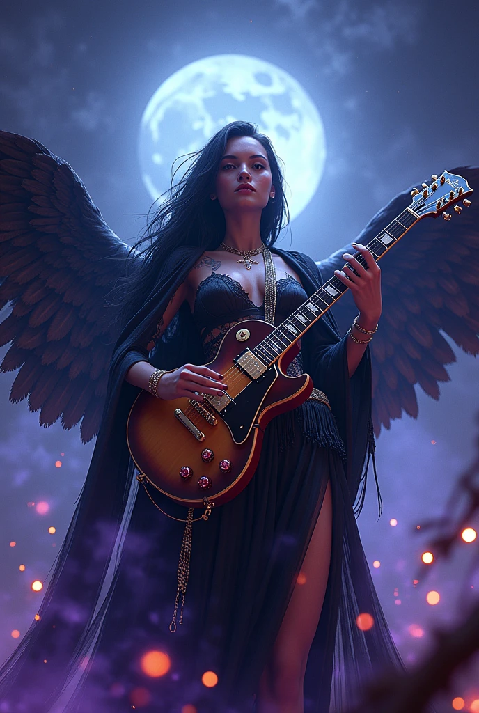 Galaxy nebulas purple stars starry nebula_sky full moon epic night hyper Gorgeous Masterpiece ultra UnrealEngine5 deep path equirectangular_360 MusicHall Beholder❤ Goddess play guitar (😘👩🎀👗guitar) forest global luminescence saturate volumetric Cinematic_Moonlight Lightning_contrast meticulously intricate ultra_ultra high detail_max ultra high quality_ultra high definition_photorealistic optimal ultra_high resolution cgi vfx sfx precise reflection vivid color coded enhanced Octane-rendering UHD XT3 DSLR HDR romm rgb pbr 3dcg fxaa blu-ray enhanced fkaa txaa rtx ssao opengl-shader glsl-shader post-processing post-production cel shading tone-mapping analog ultra_sharpness symmetrical focus celestial angel wings outshone surrounded feathers intertwined dazzling black towering valkyrie wings "Heavy Metal" Will-o'-the-wisp iota pixie sprite kindergarten glamour Chevalier Queen Cosplay ((athletic aristocratic diva tanned skin perfect obvious agate divine cheekbones effects flushed embarrassed ultra beautiful (long black hair with red streaks) (Epic sparkling eyes) Black Turquoise Brown Sapphires Subtle smile Ecstatic pilot teeth tattoos Jacket Floating fringe lazuli pearl Cape Levitating Blouse off-shoulder black dentelle collarbones papillotes black satin revealing breasts felt corsait saffron yellow spinel thick leather skirt wide size nombril belt heart revealing_chastity chain pubic scarlet pubis hairy obvious silk indigo silver ornate gold padlock thighs legs garters gothic boots stainless)) onyx marble ruby background sundrop opal chain chrome flat bands tin lys emerald plasma glyph tourmaline lava magic fire summon milkweed incandescent crystalline chaos creature viceroy monarch conjuration butterfly blooming Home CGSCOSITY invocation strange monster floraison Earth reflection chef-d's tattoo sex nude nsfw miscellaneous multi etc. -