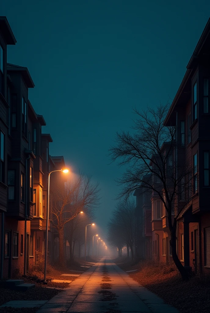 Buildings at night lights on the ghetto side