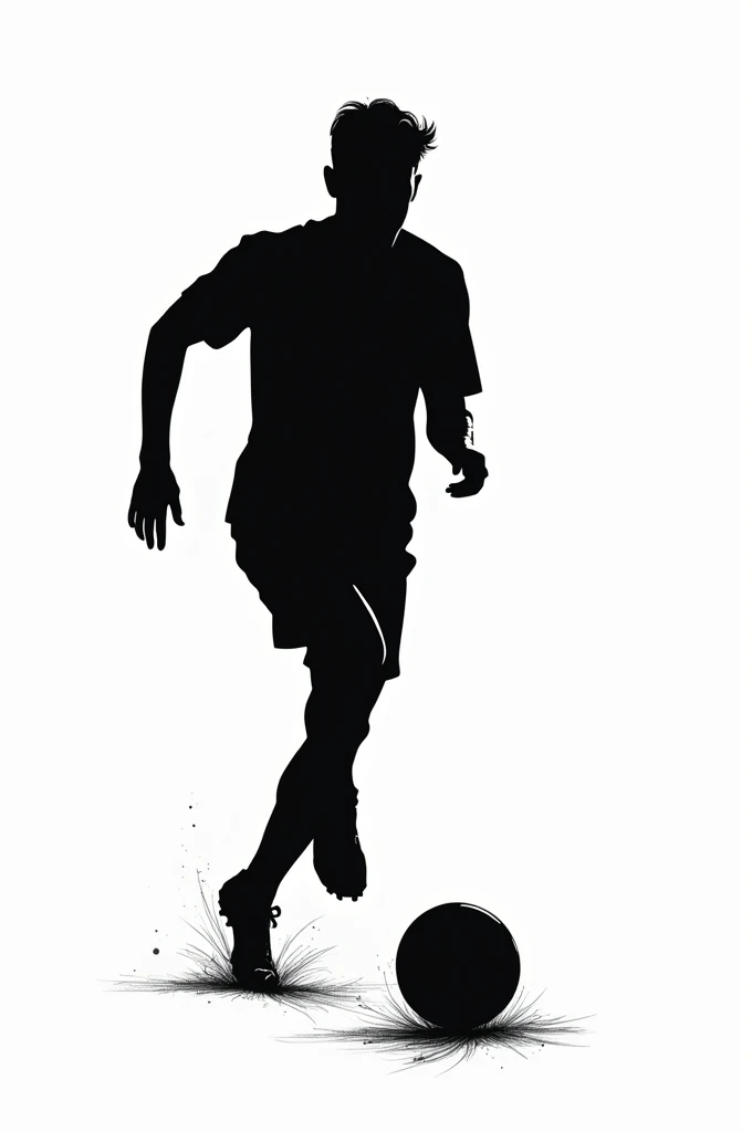 Soccer player with black outline for drawing