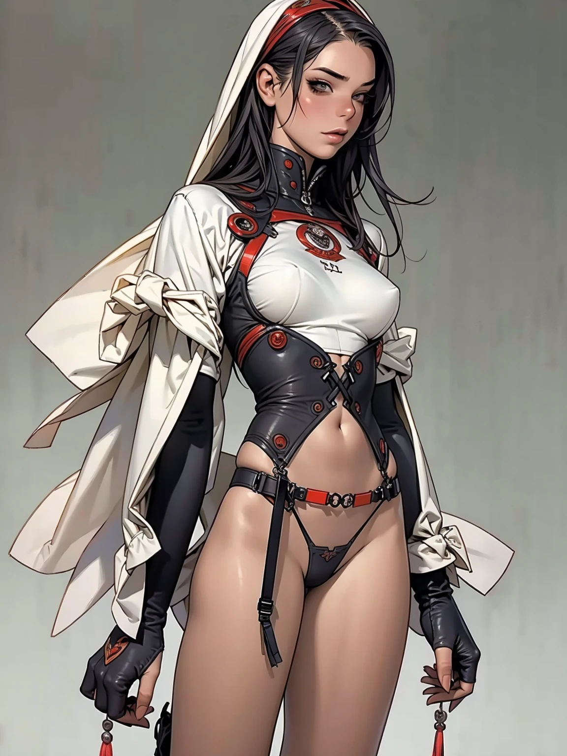 (best quality))), (((manga strokes))), red dragon woman knight, (((red helmet))), metallic panties, medieval albino girl, barbed wire belt, breasts covered with a wave-shaped metal breast shield, curly black hair, long ribbon garter, chains wrapped around the arm, metal gloves, Great Sword, medieval castle, corpo fitness, bloodstains, nude belly, coxas nuas (((manga style))), violent, Manic, slenderbody, tipis, mas forte, perfectbody, black armour, ornate metal sleeves, complex look com um castelo medieval enorme, ((( sculptural body ))), (((1 girl))), garota de 25 anos com perfectbody,,Beautiful and well-groomed face,muscled body:1.2,solid color detailed jacket, (Head to thigh photos), Complex equipment, (((standing alone))), pirralha violent, (((14歳))), sexually, pose de atitude, Artwork, post-apocalypse, (((manga style))), bounty hunter, violent, Manic, any way you want, slenderbody, tipis, mas forte, perfectbody, roupa moderna, advanced technology, neon, sleeves with vertical striped pattern, intricate background, (( cowboy shot )). complex look