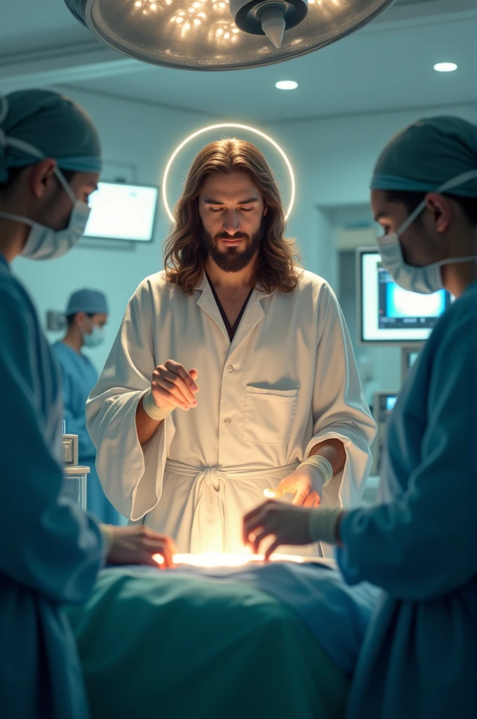 Image of the Lord Jesus accompanying the doctor in the operating room