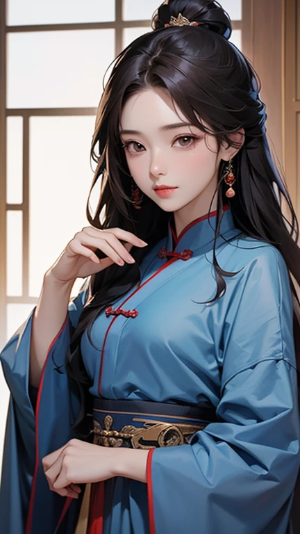 (Highest quality、 8k 、masterpiece、High resolution)、(Chinese Drama、Changgexing、Li Changge、Dililaba)、Tang Dynasty、Changan、1 Female、Rich man's daughter、(Princess of the royal family、Group leader)、Anime Beauty、Appropriate attire、decoration、Beautiful young person、blue eyes、古いChanganの街並み、Anime Art、Official Art、Detailed CG、