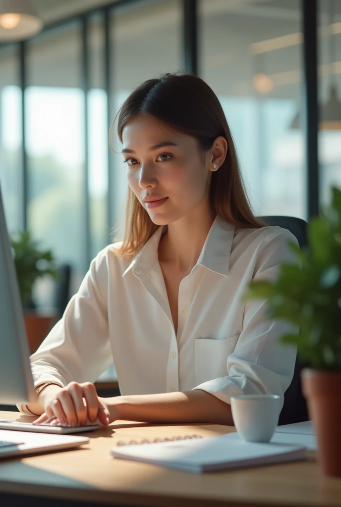 Girl in a office room