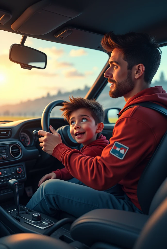 a father and son in a tuned car on a race track, detailed car interior, detailed car exterior, detailed car engine, dynamic camera angle, dramatic lighting, cinematic composition, highly detailed, photorealistic, 8k, HDR, vibrant colors, high contrast, dramatic shadows, motion blur, depth of field, award winning photography a father and son in a tuned car on a race track, detailed car interior, detailed car exterior, detailed car engine, dynamic camera angle, dramatic lighting, cinematic composition, highly detailed, photorealistic, 8k, HDR, vibrant colors, high contrast, dramatic shadows, motion blur, depth of field, cartoon