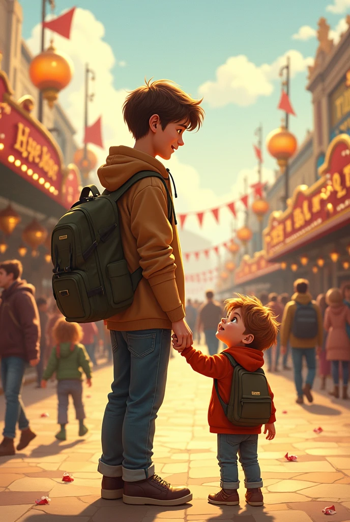 big brother taking his younger brother to a fair