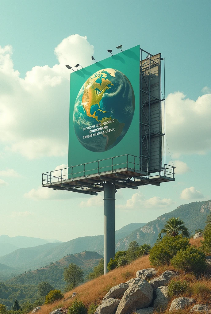 A billboard about the environment 
