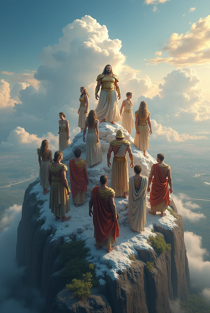 All major greek gods standing together on the Apollo mountain. 