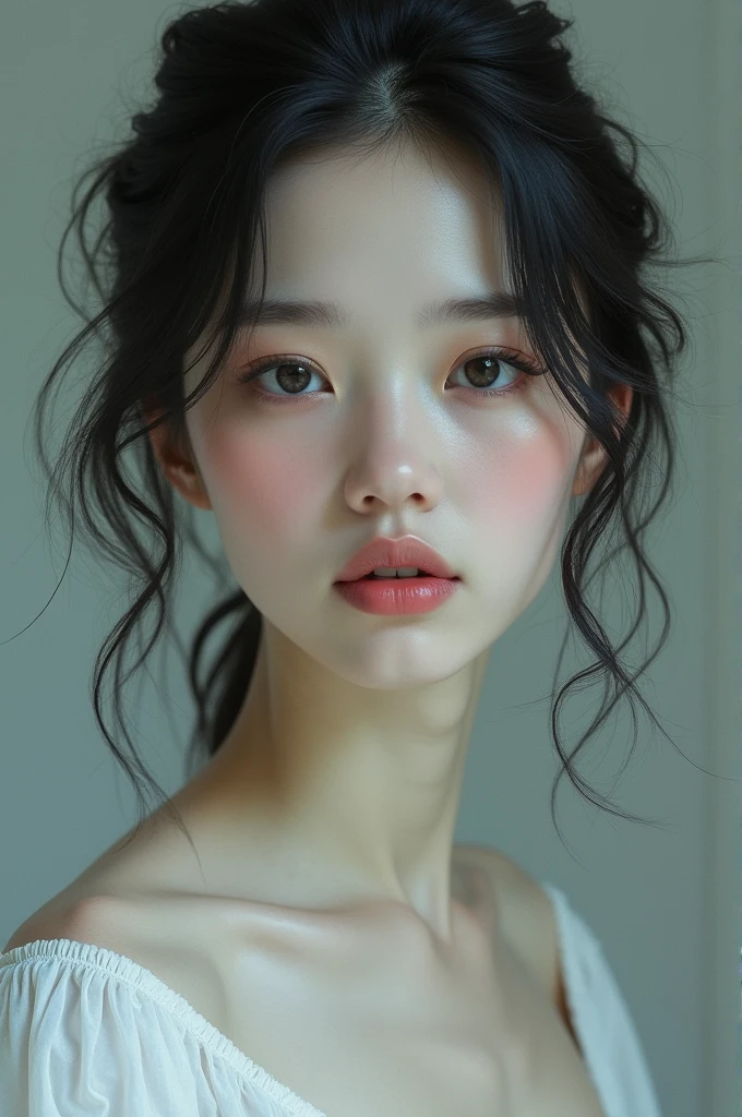 Pale face woman