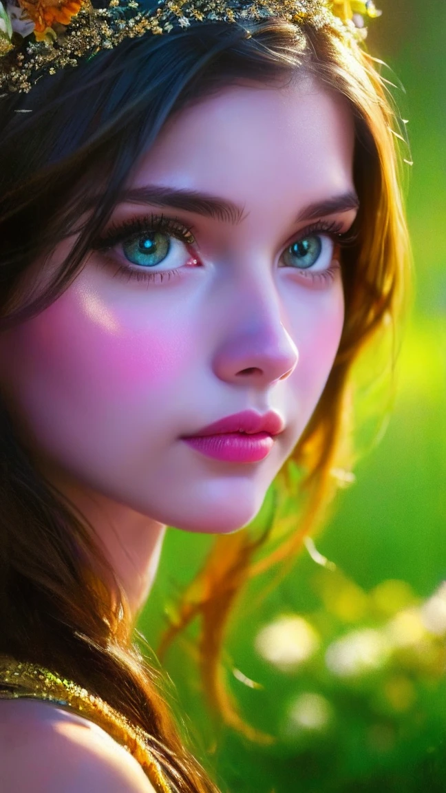 A girl in a garden,half:illustration,beautiful detailed eyes,beautiful detailed lips,Extremely detailed eyes and face,long eyeslashes,High Resolutions,ultra detailed,fotorrealist,vivid colors,bokeh,Portraits,warm tones,soft lighting, (The best quality,4k,8k,High Resolutions,masterpiece:1.2),ultra detailed,(realist,fotorrealist,fotorrealist:1.37),classical,Amazing,beautiful detailed eyes,beautiful detailed lips,Extremely detailed eyes and face,long eyeslashes,oil painting style,Canvas texture,old fashioned dress,Golden lighting,Garden landscape,colorful flowers,romantic atmosphere,vintage colors,soft sunlight,serene expression,elegant pose INFO