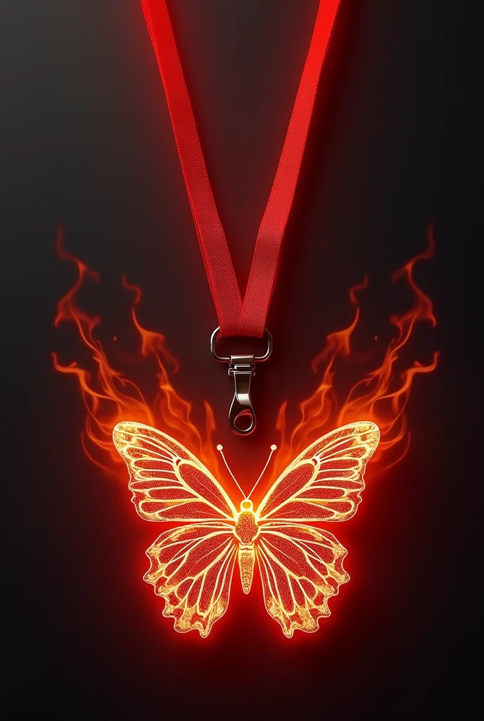 design lanyard red and butterfly fire