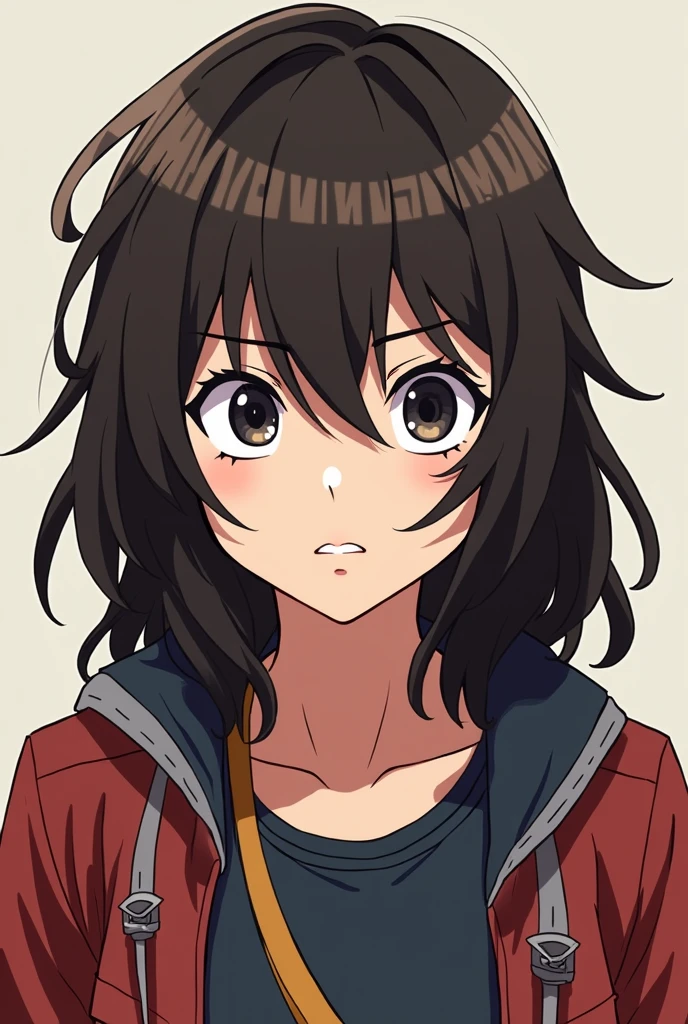 Make me an image of a Boku no Hero OC with the same features as the anime, She is brunette and looks a lot like Aizawa