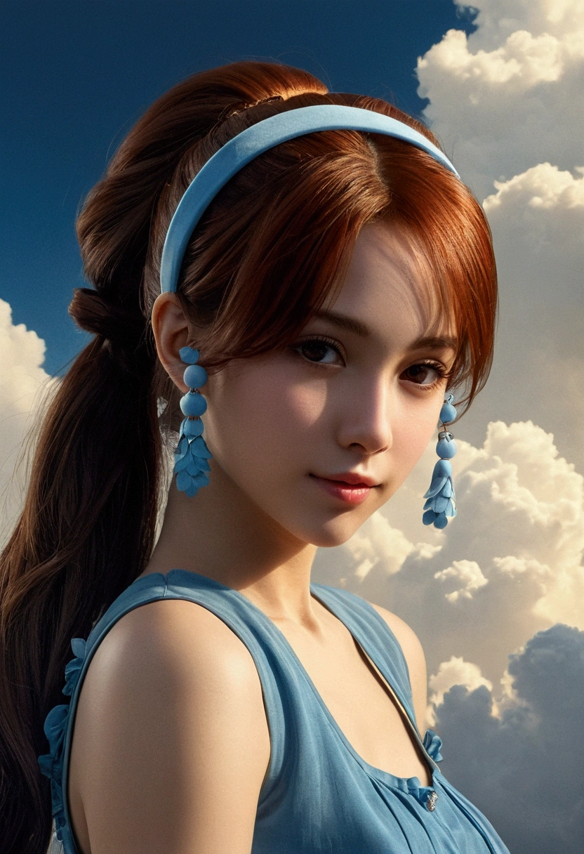 High definition image quality, High quality, Masterpiece, magical , (I&#39;m not symmetrical., side ponytail, light blue), cute, dreamlike, Delicate and intricate hair accessories, in the clouds, full body, Flight dynamics negative_Hand negative embedding _negative_Hand negative_Hand negative embedding _negative_zycpp handle,Crisp face