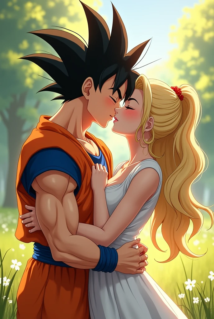 An image of Goku kissing Milk