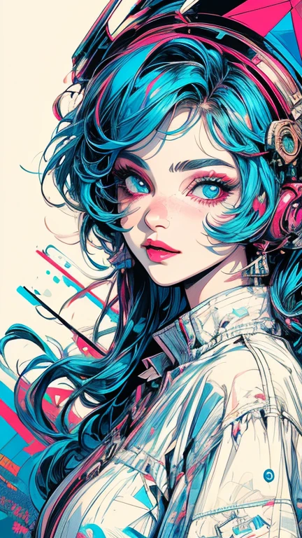 (((masterpiece, Highest quality))),(((alone:1.2))),(((One girl:1.2))),32K Wallpapers, Very detailed, Vintage Science Fiction,(((((geometric cinematic movie))))), (Bauhaus), shape,(((Abstract))),(cyber punk),(((((portfolio))))),(((((close))))),(((((breast enhancement))))),((((More Angles)))),(((highlight))),Vast landscape,((((Heterochromia iridis)))),(((completion. Detailed face))),(((Very talented))),(((The most complex machine))),((Overall colorful)),((Andy Warhol style:1))