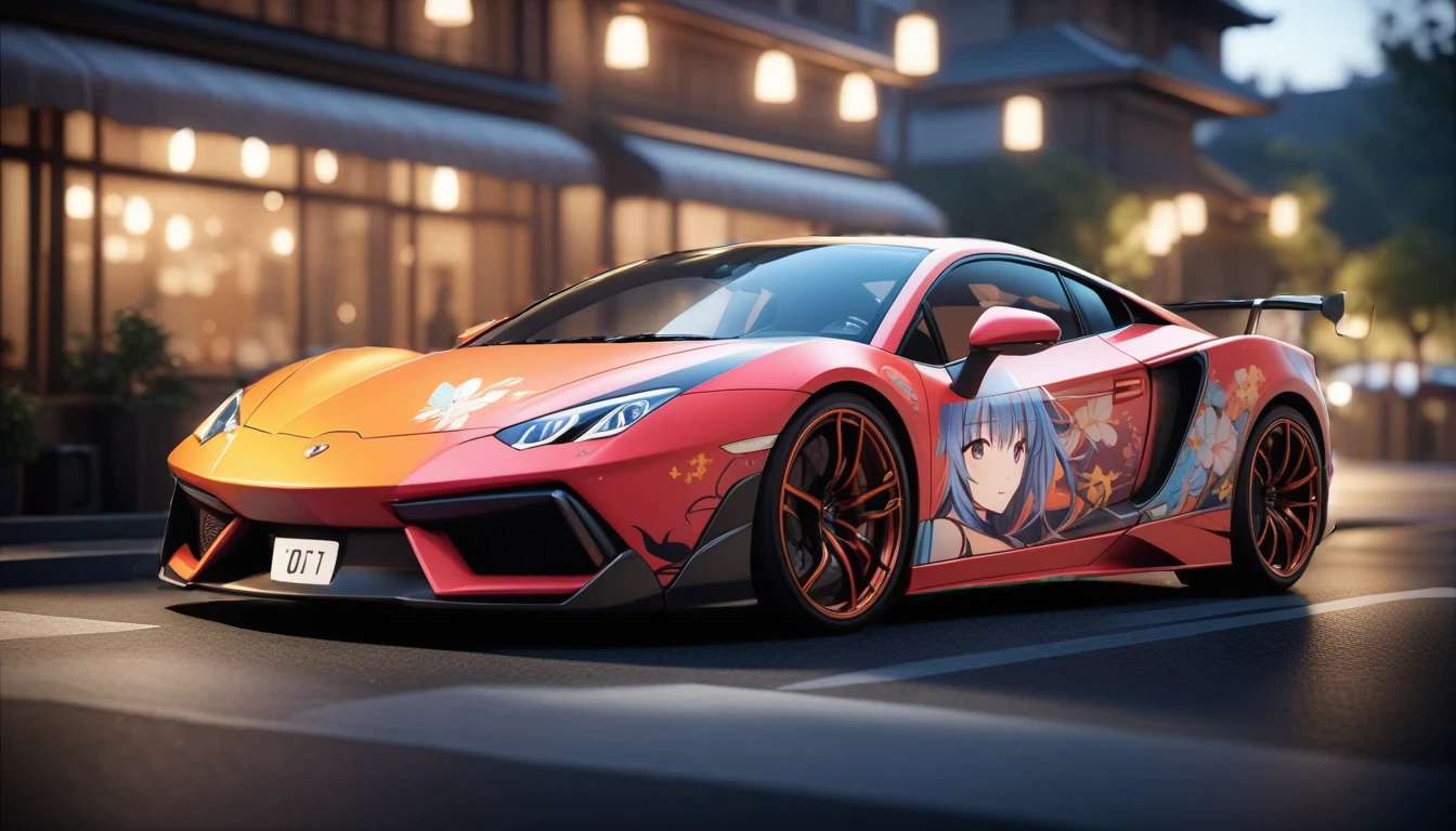 car with anime girl painted in body