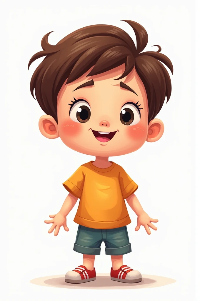 Cute boy cartoon without background