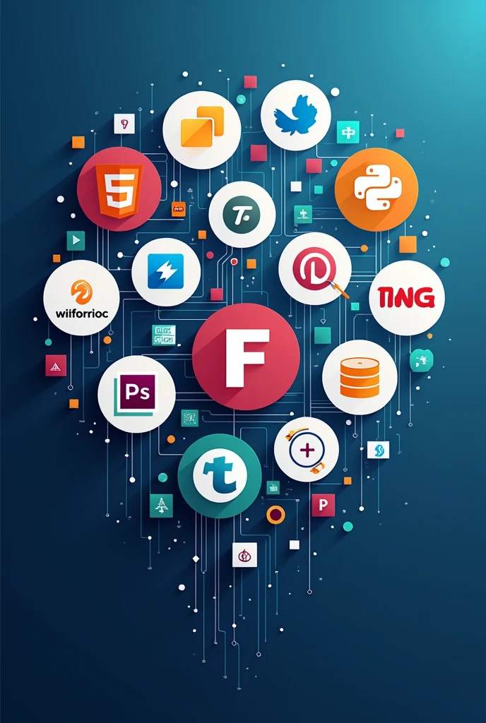Mujhe apne linkedin Account ke cover picture ke liye mujhe ek image chahie jismein HTML, CSS, JavaScript , python , flask, django, servlet, JSP, hibernate, sqlalchemy, PostgreSql, MySQL ka logo contain ho