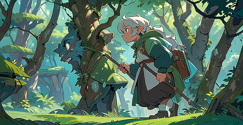 a close up side angle of the face of a medieval boy walking in a dense forest, d & d fantasy digital art, epic Arte de RPG, high quality dnd illustration, d&trends at artstation, d wallpaper&arte d, d & d fantasia pintura digital, d & of fantasy art, Arte de RPG, Arte de RPG, d&arte dwork