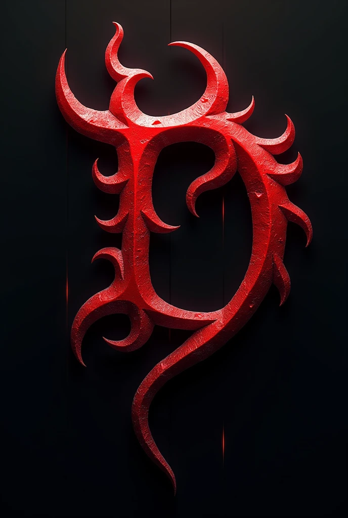 (logo design) evil logo, a striking red letter D, adorned with sharp, menacing demon horns, and a sinuous tail extending from the base, dynamic and bold, emphasizing a dark theme, glossy finish, high-resolution, creating an impression of malevolence and power.