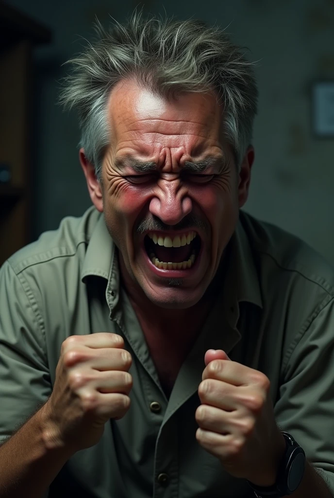 Frustrated man crying with anger 