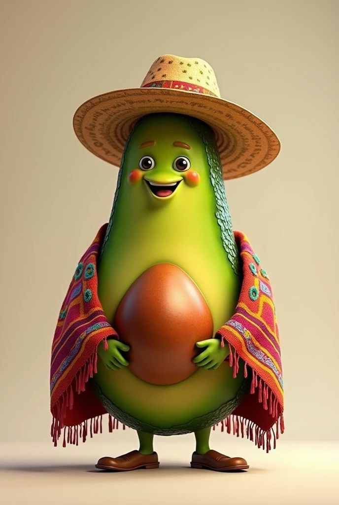 Avocado with a hat and an Antioquian poncho