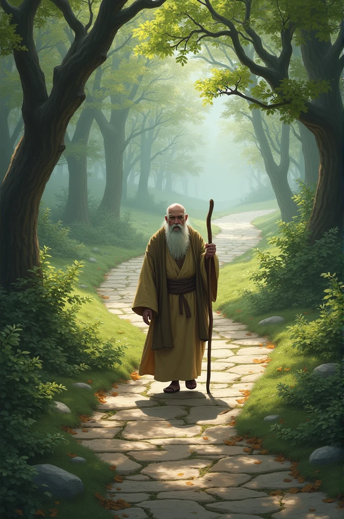 monk walking along several path options