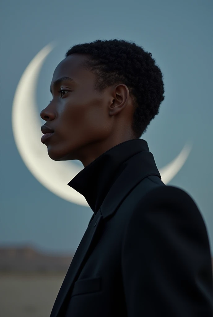 For GQ, a model in a minimalist design by Iris van Herpen reflects the tranquility of a lunar eclipse. Profile shot by Erik Madigan Heck