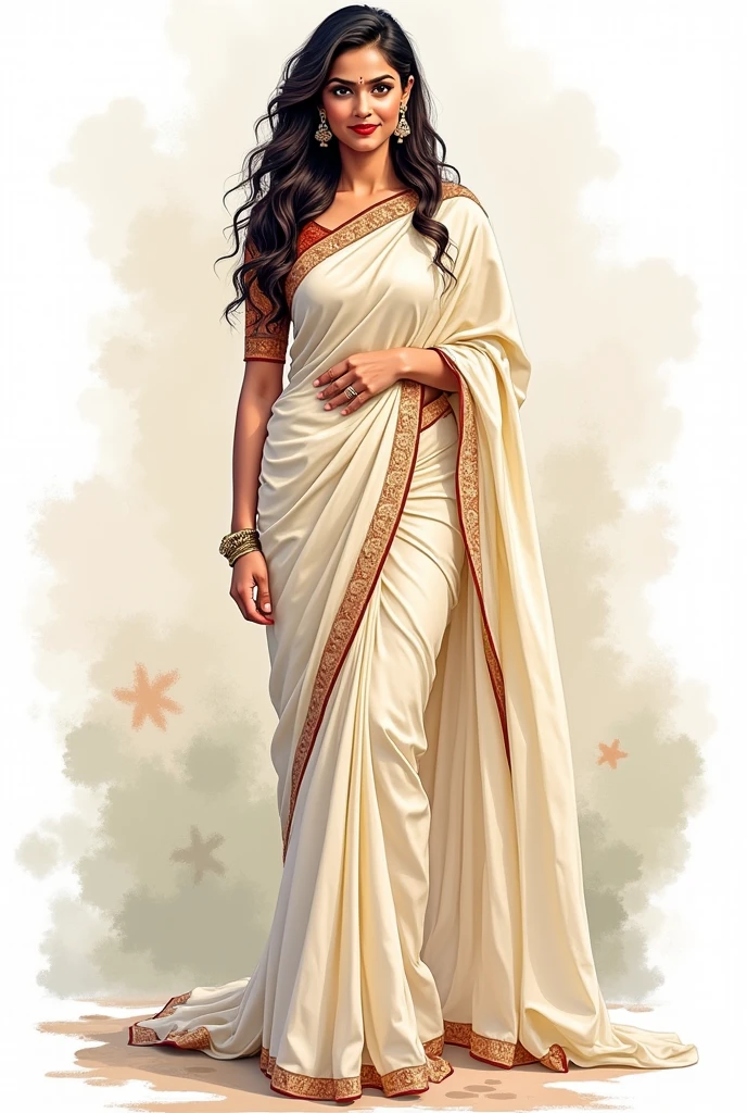 Actress manjuwarrier full length outline clipart