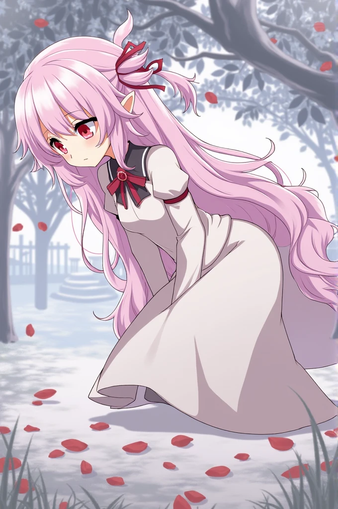 saigyouji_bend down, Touhou,