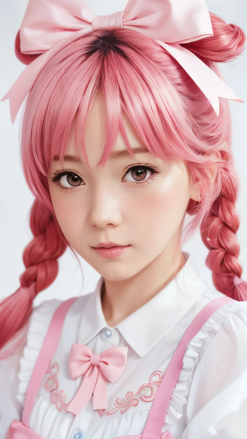 pink hair、anime girl holding a bow, cute realistic portrait, Old Weiss, portrait of a magical girl, Adorable characters, Lovely art style, Anime cute art style, MapleStory Character Art, Lovely portrait, cute anime girl portrait, Portrait of a little man, artwork in the style of Old Weiss, ink art animation loli