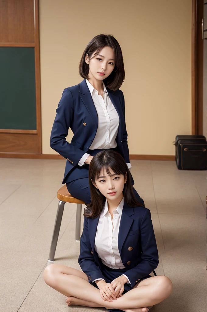 Women dominate、Dominant、High-quality images、Full body image、Contemptuous gaze、Korean women、Face sitting、teacher