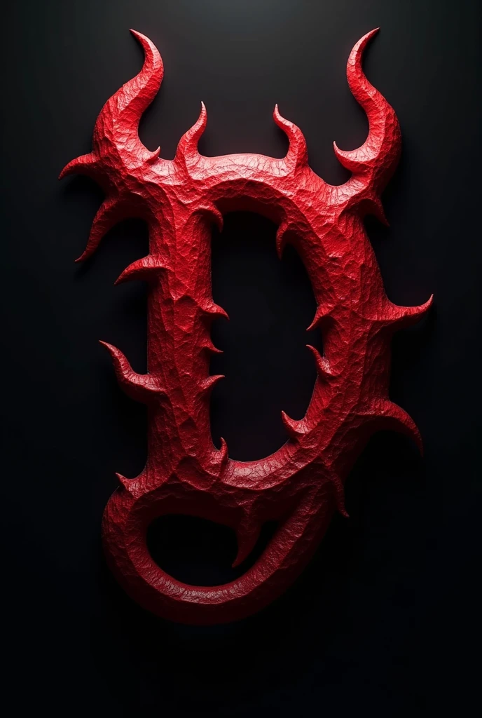 (logo design) evil logo, a striking red letter D, adorned with sharp, menacing demon horns, and a sinuous tail extending from the base, dynamic and bold, emphasizing a dark theme, glossy finish, high-resolution, creating an impression of malevolence and power.