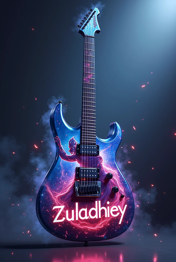 cool name writing *zuladhiey* di gitar electrik dengan gambar hero mage mobile legends