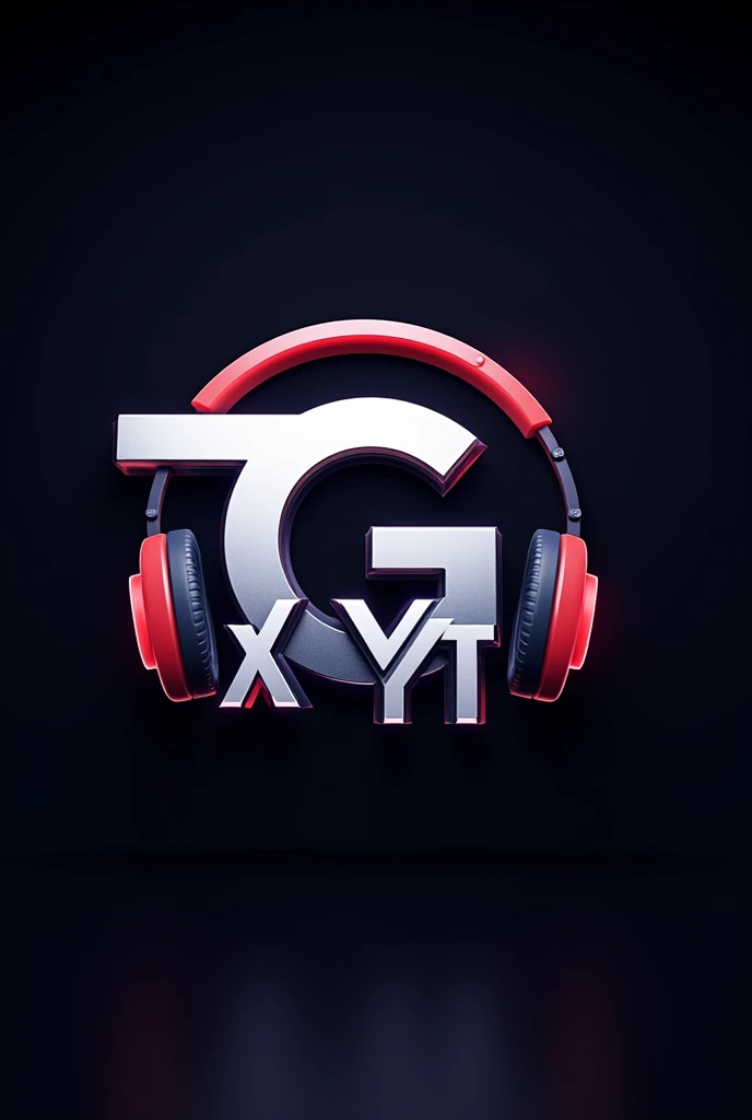 A 3d dynamic logo for gaming channel with headphones channel name is TG X YT 